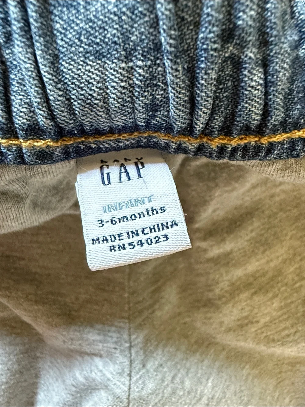 Baby Gap Cotton Lined Cotton Carpenter Denim Jeans Size 3-6 Months
